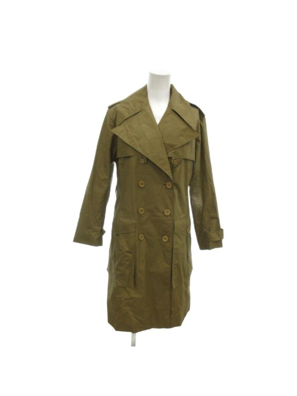 Yves Saint Laurent Trench Coat Sanyo Double Breasted Gun Flap Long Beige
